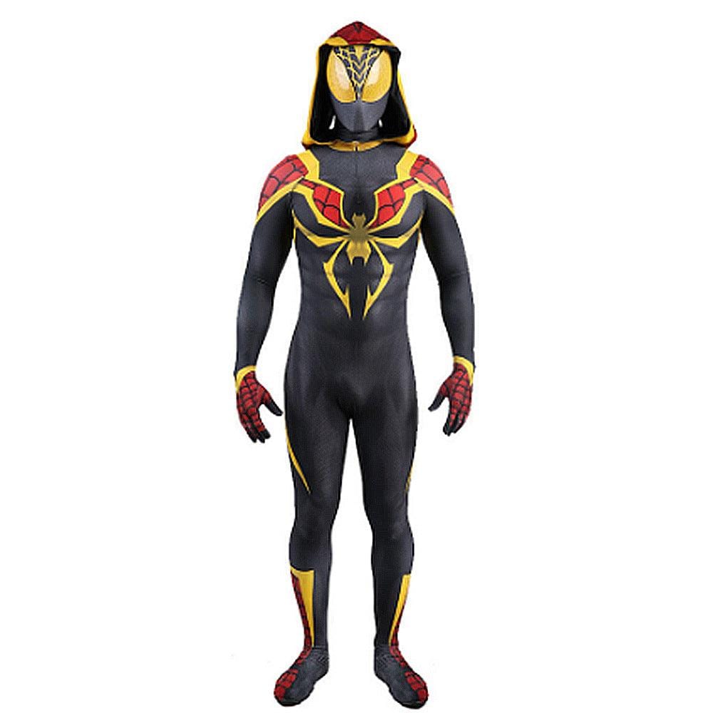 Iron Spider man Golden Eyes with Hood Jumpsuits Costume Adult Bodysuit