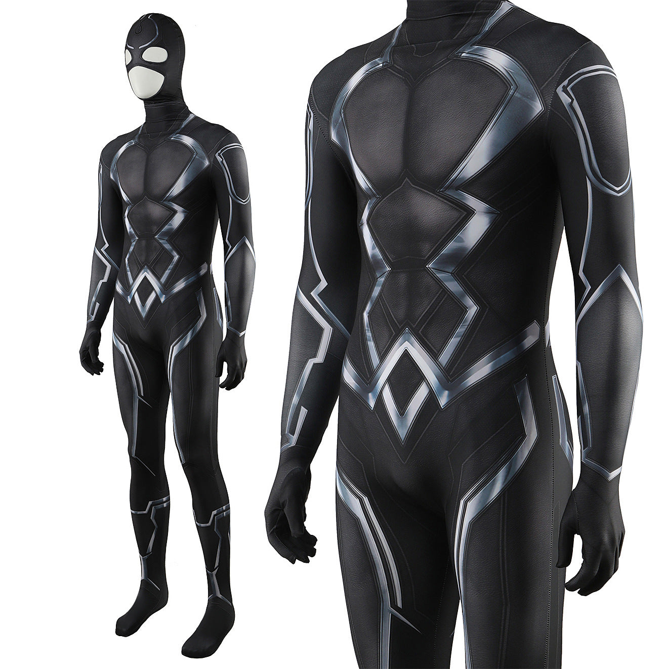 Black Bolt Blackagar Boltagon Jumpsuits Costume Adult Halloween Bodysuit