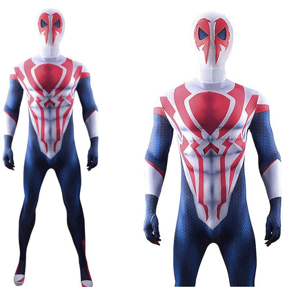 Alex 2099 White Spider-Man Jumpsuits Cosplay Costume Adult Bodysuit
