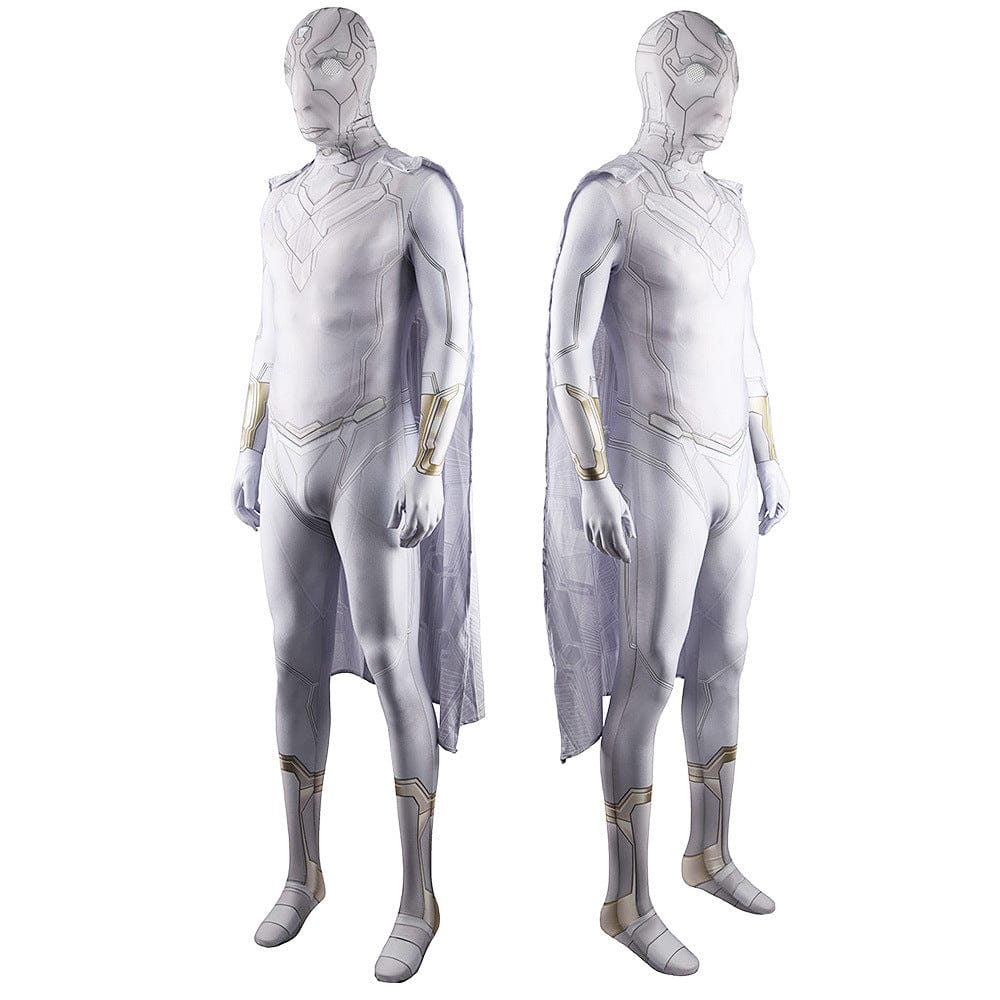 WandaVision White Vision Jumpsuits Cosplay Costume Adult Bodysuit