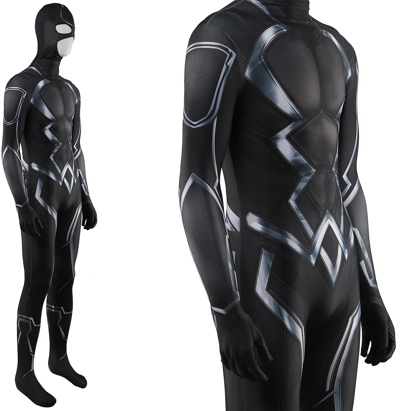 Black Bolt Blackagar Boltagon Jumpsuits Costume Adult Halloween Bodysuit