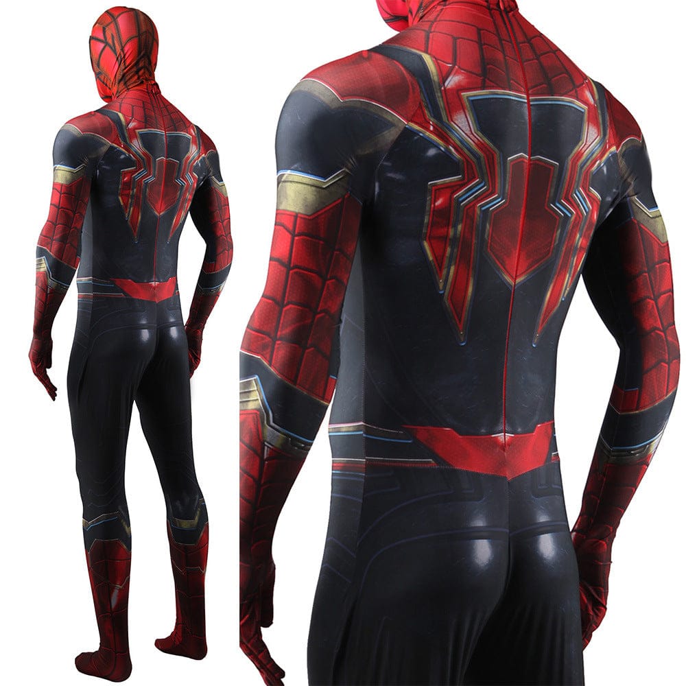 Iron Spiderman Jumpsuits Cosplay Costume Adult Halloween Bodysuit