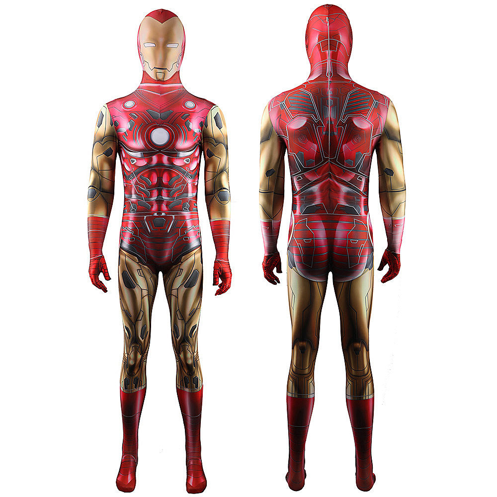 Comics Iron Man Red Jumpsuits Cosplay Costume Adult Halloween Bodysuit