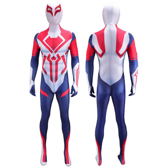 Spider-Man 2099 White Suit Jumpsuits Cosplay Costume Adult Bodysuit
