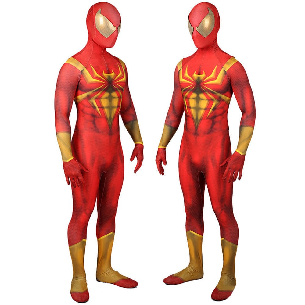 Iron Spider man Red Jumpsuits Cosplay Costume Adult Halloween Bodysuit