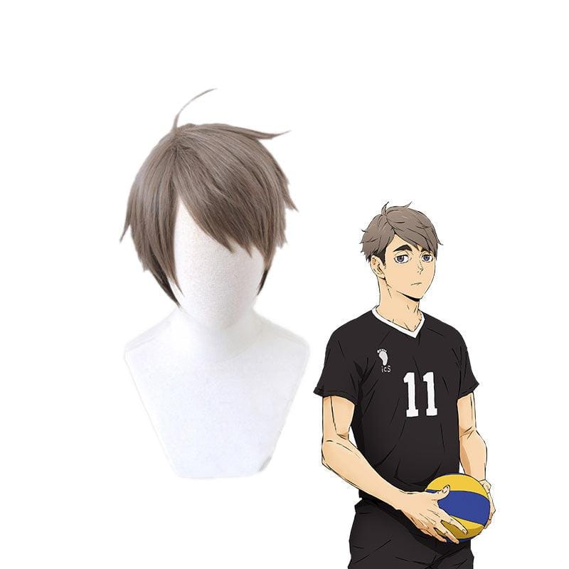 anime haikyuu osamu miya short gray cosplay wigs