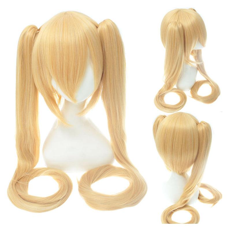 anime vocaloid hatsune miku long straight double ponytail multicolor bangs cosplay wigs