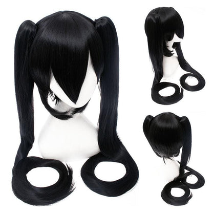 anime vocaloid hatsune miku long straight double ponytail multicolor bangs cosplay wigs