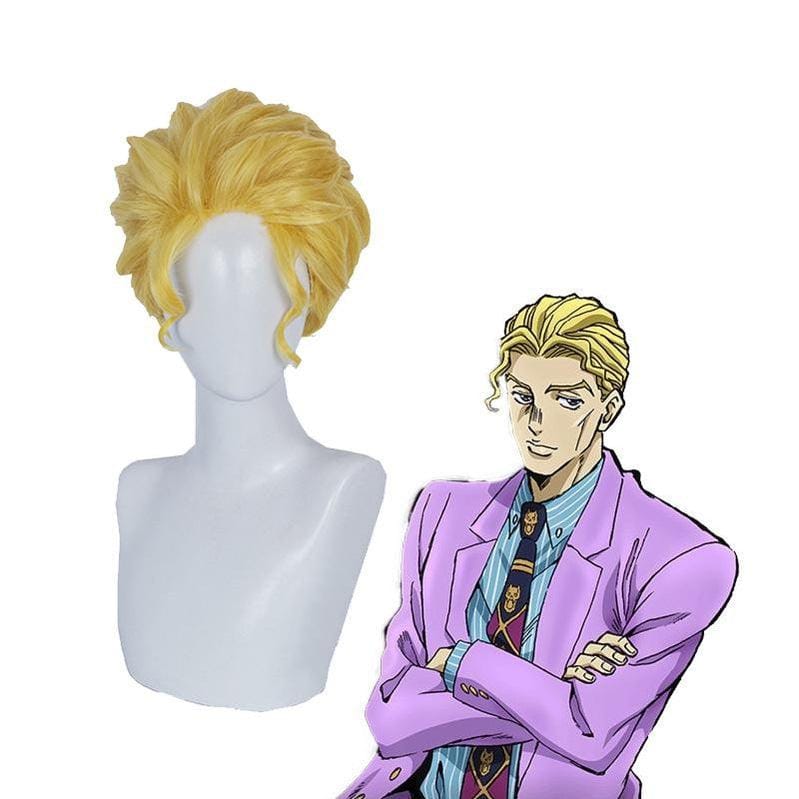 anime jojos bizarre adventure diamond is unbreakable yoshikage kira short blonde cosplay wigs