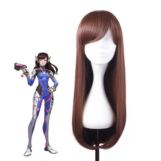 OW Game D.Va Hana Song Cosplay Wigs Long Hair Wigs