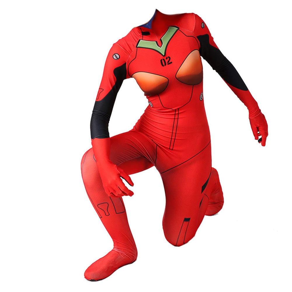 EVA ASUKA 02 Jumpsuits Cosplay Costume Adult Halloween Bodysuit