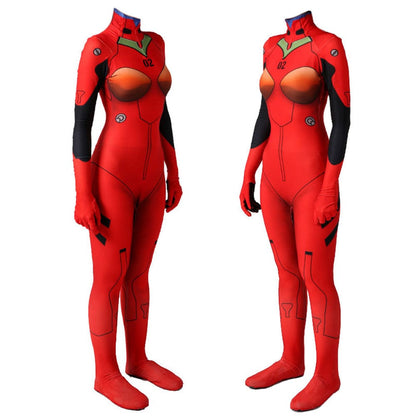 EVA ASUKA 02 Jumpsuits Cosplay Costume Adult Halloween Bodysuit