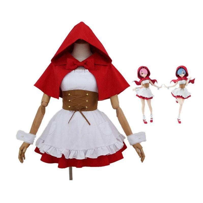 anime re zero starting life in another world rem and ram little red riding hood cosplay costume