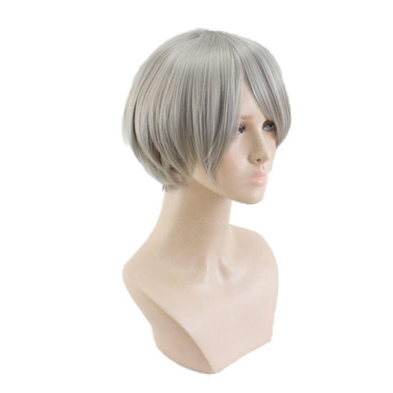 anime haikyuu sugawara koushi short gray cosplay wigs